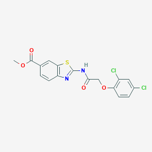 molecular formula C17H12Cl2N2O4S B350223 Methyl 2-{[(2,4-dichlorophenoxy)acetyl]amino}-1,3-benzothiazole-6-carboxylate CAS No. 888409-24-3