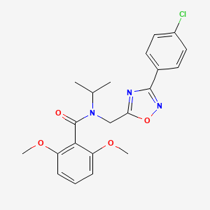 molecular formula C21H22ClN3O4 B3502277 N-{[3-(4-chlorophenyl)-1,2,4-oxadiazol-5-yl]methyl}-2,6-dimethoxy-N-(propan-2-yl)benzamide 