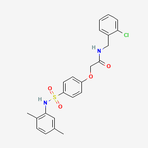 molecular formula C23H23ClN2O4S B3502457 N-[(2-chlorophenyl)methyl]-2-[4-[(2,5-dimethylphenyl)sulfamoyl]phenoxy]acetamide 