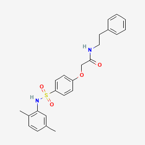 molecular formula C24H26N2O4S B3502472 2-[4-[(2,5-dimethylphenyl)sulfamoyl]phenoxy]-N-(2-phenylethyl)acetamide 