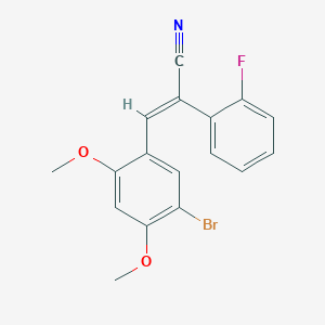 molecular formula C17H13BrFNO2 B3502488 (2E)-3-(5-bromo-2,4-dimethoxyphenyl)-2-(2-fluorophenyl)prop-2-enenitrile 
