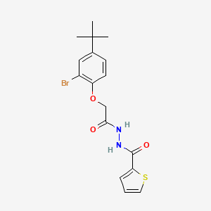 molecular formula C17H19BrN2O3S B3502597 N'-[2-(2-bromo-4-tert-butylphenoxy)acetyl]thiophene-2-carbohydrazide 