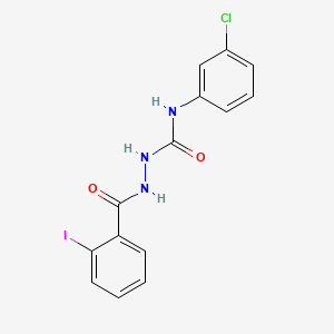 molecular formula C14H11ClIN3O2 B3502618 N-(3-chlorophenyl)-2-(2-iodobenzoyl)hydrazinecarboxamide 
