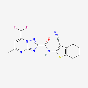 molecular formula C17H14F2N6OS B3502654 N-(3-cyano-4,5,6,7-tetrahydro-1-benzothiophen-2-yl)-7-(difluoromethyl)-5-methyl[1,2,4]triazolo[1,5-a]pyrimidine-2-carboxamide 