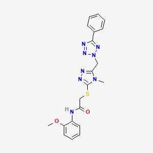 molecular formula C20H20N8O2S B3502720 N-(2-methoxyphenyl)-2-({4-methyl-5-[(5-phenyl-2H-tetrazol-2-yl)methyl]-4H-1,2,4-triazol-3-yl}sulfanyl)acetamide 