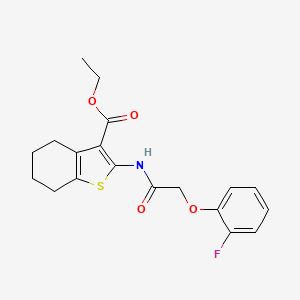 molecular formula C19H20FNO4S B3502736 ETHYL 2-{[2-(2-FLUOROPHENOXY)ACETYL]AMINO}-4,5,6,7-TETRAHYDRO-1-BENZOTHIOPHENE-3-CARBOXYLATE 