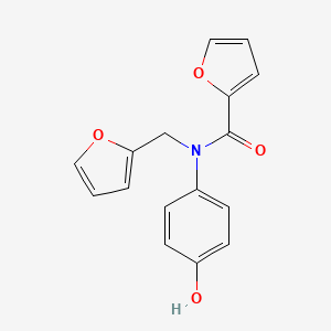 molecular formula C16H13NO4 B3502797 N-(furan-2-ylmethyl)-N-(4-hydroxyphenyl)furan-2-carboxamide 