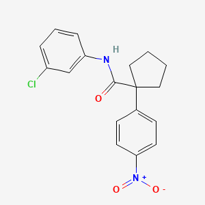 molecular formula C18H17ClN2O3 B3502804 N-(3-chlorophenyl)-1-(4-nitrophenyl)cyclopentane-1-carboxamide 