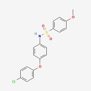 molecular formula C19H16ClNO4S B3502852 N-[4-(4-CHLOROPHENOXY)PHENYL]-4-METHOXYBENZENE-1-SULFONAMIDE 