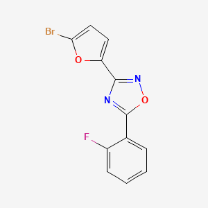 molecular formula C12H6BrFN2O2 B3502857 3-(5-bromo-2-furyl)-5-(2-fluorophenyl)-1,2,4-oxadiazole 