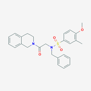 molecular formula C26H28N2O4S B3502872 N-BENZYL-4-METHOXY-3-METHYL-N-[2-OXO-2-(1,2,3,4-TETRAHYDROISOQUINOLIN-2-YL)ETHYL]BENZENE-1-SULFONAMIDE 