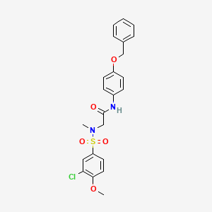 molecular formula C23H23ClN2O5S B3502905 N-[4-(benzyloxy)phenyl]-N~2~-[(3-chloro-4-methoxyphenyl)sulfonyl]-N~2~-methylglycinamide 