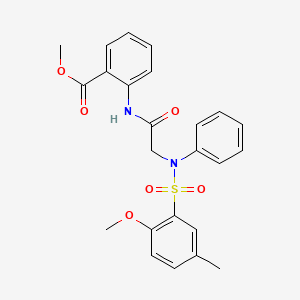 molecular formula C24H24N2O6S B3502932 METHYL 2-[2-(N-PHENYL2-METHOXY-5-METHYLBENZENESULFONAMIDO)ACETAMIDO]BENZOATE 