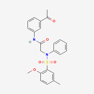 molecular formula C24H24N2O5S B3502938 N-(3-ACETYLPHENYL)-2-(N-PHENYL2-METHOXY-5-METHYLBENZENESULFONAMIDO)ACETAMIDE 