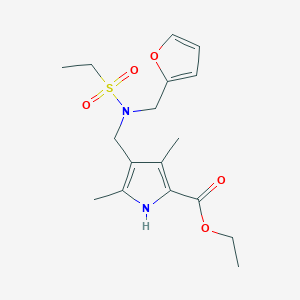 molecular formula C17H24N2O5S B3502962 ETHYL 4-({N-[(FURAN-2-YL)METHYL]ETHANESULFONAMIDO}METHYL)-3,5-DIMETHYL-1H-PYRROLE-2-CARBOXYLATE 