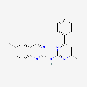 molecular formula C22H21N5 B3503049 N-(4-METHYL-6-PHENYL-2-PYRIMIDINYL)-N-(4,6,8-TRIMETHYL-2-QUINAZOLINYL)AMINE 