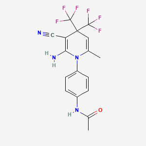 molecular formula C17H14F6N4O B3503210 N-{4-[2-AMINO-3-CYANO-6-METHYL-4,4-BIS(TRIFLUOROMETHYL)-1,4-DIHYDROPYRIDIN-1-YL]PHENYL}ACETAMIDE 
