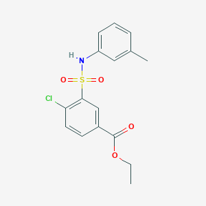 molecular formula C16H16ClNO4S B3503267 Ethyl 4-chloro-3-[(3-methylphenyl)sulfamoyl]benzoate 