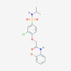 molecular formula C17H18BrClN2O4S B3503318 N-(2-bromophenyl)-2-[2-chloro-4-(propan-2-ylsulfamoyl)phenoxy]acetamide 