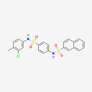 molecular formula C23H19ClN2O4S2 B3503485 N-(4-{[(3-chloro-4-methylphenyl)amino]sulfonyl}phenyl)-2-naphthalenesulfonamide 