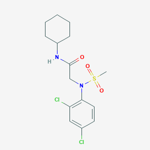 molecular formula C15H20Cl2N2O3S B3503538 N~1~-cyclohexyl-N~2~-(2,4-dichlorophenyl)-N~2~-(methylsulfonyl)glycinamide 
