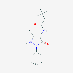 molecular formula C17H23N3O2 B350355 N-(1,5-dimethyl-3-oxo-2-phenyl-2,3-dihydro-1H-pyrazol-4-yl)-3,3-dimethylbutanamide CAS No. 933010-72-1