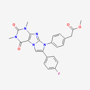 molecular formula C24H20FN5O4 B3503569 METHYL 2-{4-[7-(4-FLUOROPHENYL)-1,3-DIMETHYL-2,4-DIOXO-1H,2H,3H,4H,8H-IMIDAZO[1,2-G]PURIN-8-YL]PHENYL}ACETATE 