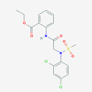 molecular formula C18H18Cl2N2O5S B3503588 ethyl 2-{[N-(2,4-dichlorophenyl)-N-(methylsulfonyl)glycyl]amino}benzoate 