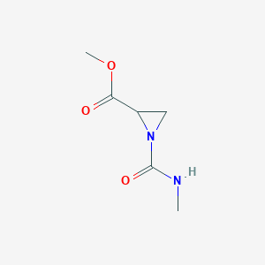 molecular formula C6H10N2O3 B035036 Methyl 1-(methylcarbamoyl)aziridine-2-carboxylate CAS No. 100804-15-7