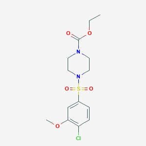 molecular formula C14H19ClN2O5S B3503608 ethyl 4-[(4-chloro-3-methoxyphenyl)sulfonyl]piperazine-1-carboxylate 