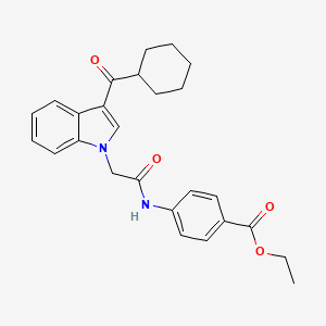 molecular formula C26H28N2O4 B3503683 ETHYL 4-[2-(3-CYCLOHEXANECARBONYL-1H-INDOL-1-YL)ACETAMIDO]BENZOATE 