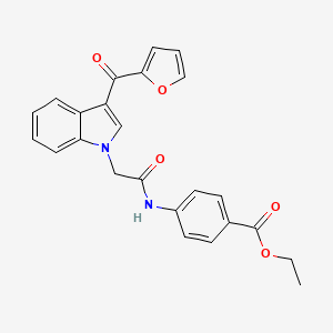 molecular formula C24H20N2O5 B3503700 ETHYL 4-{2-[3-(FURAN-2-CARBONYL)-1H-INDOL-1-YL]ACETAMIDO}BENZOATE 