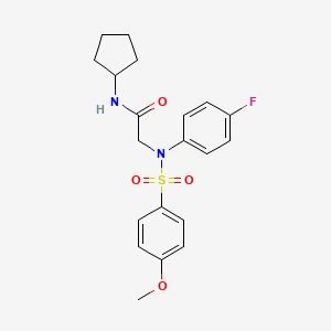 molecular formula C20H23FN2O4S B3503852 N~1~-cyclopentyl-N~2~-(4-fluorophenyl)-N~2~-[(4-methoxyphenyl)sulfonyl]glycinamide 