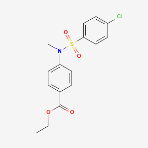 molecular formula C16H16ClNO4S B3503893 Ethyl 4-[(4-chlorophenyl)sulfonyl-methylamino]benzoate 