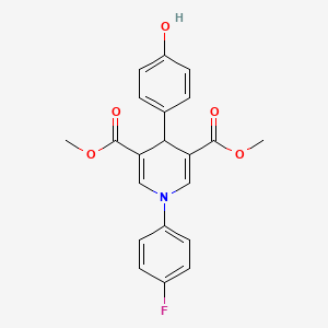 molecular formula C21H18FNO5 B3503929 Dimethyl 1-(4-fluorophenyl)-4-(4-hydroxyphenyl)-1,4-dihydropyridine-3,5-dicarboxylate 