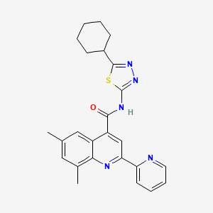 molecular formula C25H25N5OS B3504044 N-(5-cyclohexyl-1,3,4-thiadiazol-2-yl)-6,8-dimethyl-2-(pyridin-2-yl)quinoline-4-carboxamide 