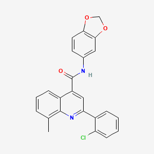 molecular formula C24H17ClN2O3 B3504141 N-(1,3-benzodioxol-5-yl)-2-(2-chlorophenyl)-8-methylquinoline-4-carboxamide 