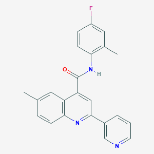 molecular formula C23H18FN3O B3504149 N-(4-fluoro-2-methylphenyl)-6-methyl-2-(pyridin-3-yl)quinoline-4-carboxamide 