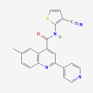 molecular formula C21H14N4OS B3504179 N-(3-cyano-2-thienyl)-6-methyl-2-(4-pyridinyl)-4-quinolinecarboxamide 