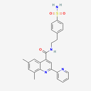 molecular formula C25H24N4O3S B3504186 N-{2-[4-(aminosulfonyl)phenyl]ethyl}-6,8-dimethyl-2-(2-pyridinyl)-4-quinolinecarboxamide 