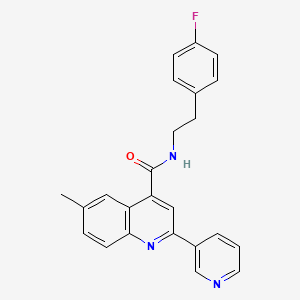 molecular formula C24H20FN3O B3504187 N-[2-(4-fluorophenyl)ethyl]-6-methyl-2-(pyridin-3-yl)quinoline-4-carboxamide 