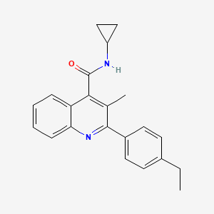molecular formula C22H22N2O B3504189 N-cyclopropyl-2-(4-ethylphenyl)-3-methylquinoline-4-carboxamide 