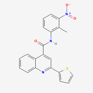 molecular formula C21H15N3O3S B3504211 N-(2-methyl-3-nitrophenyl)-2-(thiophen-2-yl)quinoline-4-carboxamide 