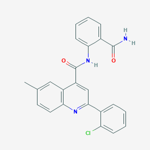 molecular formula C24H18ClN3O2 B3504250 N-(2-carbamoylphenyl)-2-(2-chlorophenyl)-6-methylquinoline-4-carboxamide 