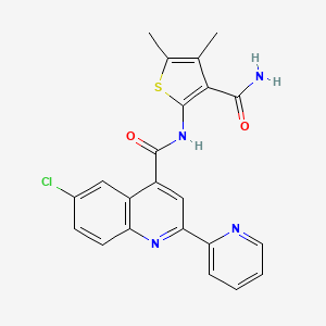 molecular formula C22H17ClN4O2S B3504252 N-(3-carbamoyl-4,5-dimethylthiophen-2-yl)-6-chloro-2-(pyridin-2-yl)quinoline-4-carboxamide 