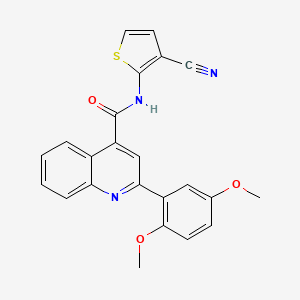 molecular formula C23H17N3O3S B3504351 N-(3-cyano-2-thienyl)-2-(2,5-dimethoxyphenyl)-4-quinolinecarboxamide 