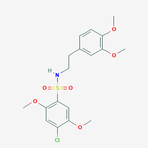 molecular formula C18H22ClNO6S B350443 4-chloro-N-[2-(3,4-dimethoxyphenyl)ethyl]-2,5-dimethoxybenzene-1-sulfonamide CAS No. 873586-74-4