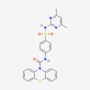 molecular formula C25H21N5O3S2 B3504480 N-{4-[(4,6-dimethylpyrimidin-2-yl)sulfamoyl]phenyl}-10H-phenothiazine-10-carboxamide 