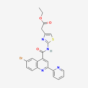 molecular formula C22H17BrN4O3S B3504483 ethyl [2-({[6-bromo-2-(pyridin-2-yl)quinolin-4-yl]carbonyl}amino)-1,3-thiazol-4-yl]acetate CAS No. 713121-81-4