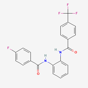 molecular formula C21H14F4N2O2 B3504517 N-[2-(4-FLUOROBENZAMIDO)PHENYL]-4-(TRIFLUOROMETHYL)BENZAMIDE 